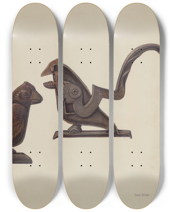 Triptych art skateboard deck of Frank Mcentee Nutcracker_1 by Frank Mcentee