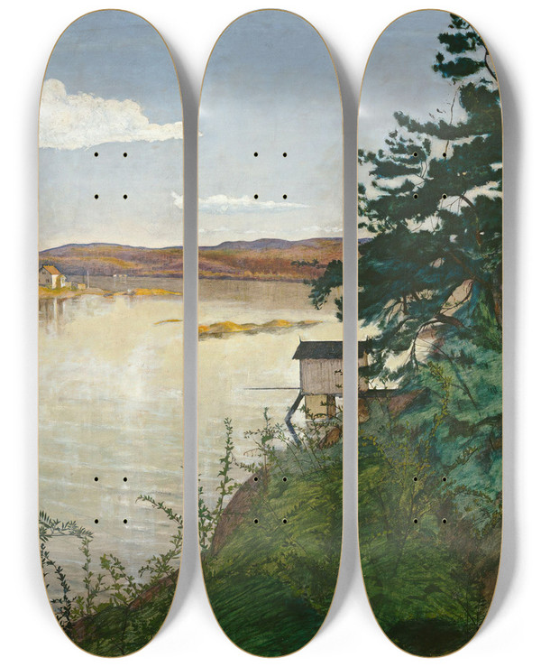 Triptych art skateboard deck of Harald Sohlberg Untitled by Harald Sohlberg (1877-1935)