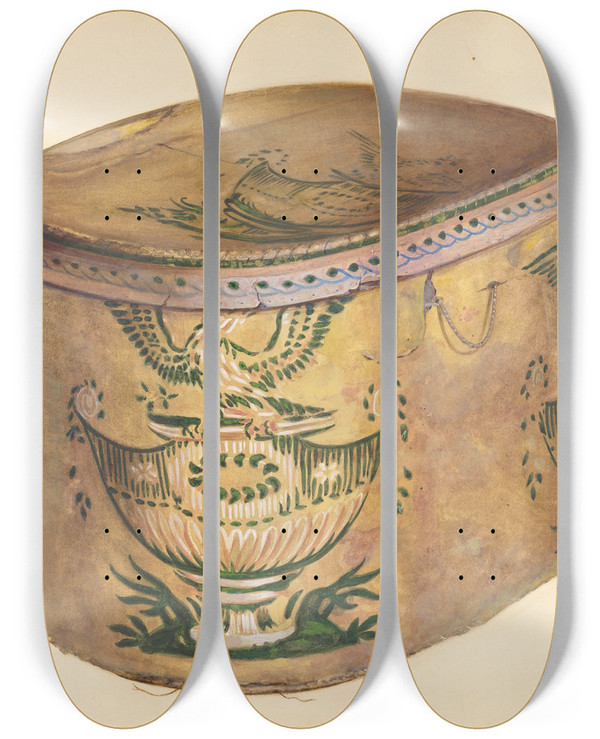 Triptych art skateboard deck of Holger Hansen Bandbox_3 by Holger Hansen
