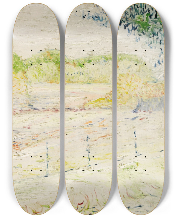 Triptych art skateboard deck of Robert Mortier Untitled by Robert Mortier (1878-1940)