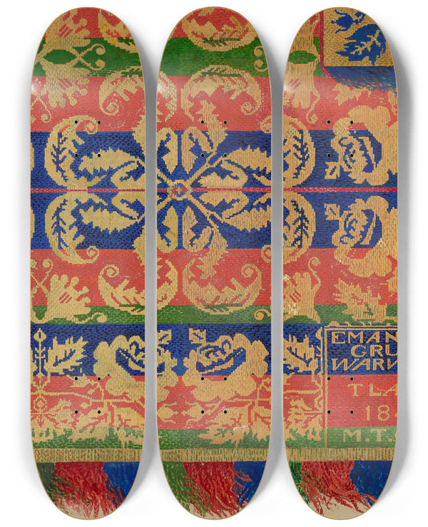 Triptych art skateboard deck of Albert Eyth Coverlet_1 by Albert Eyth (20-)