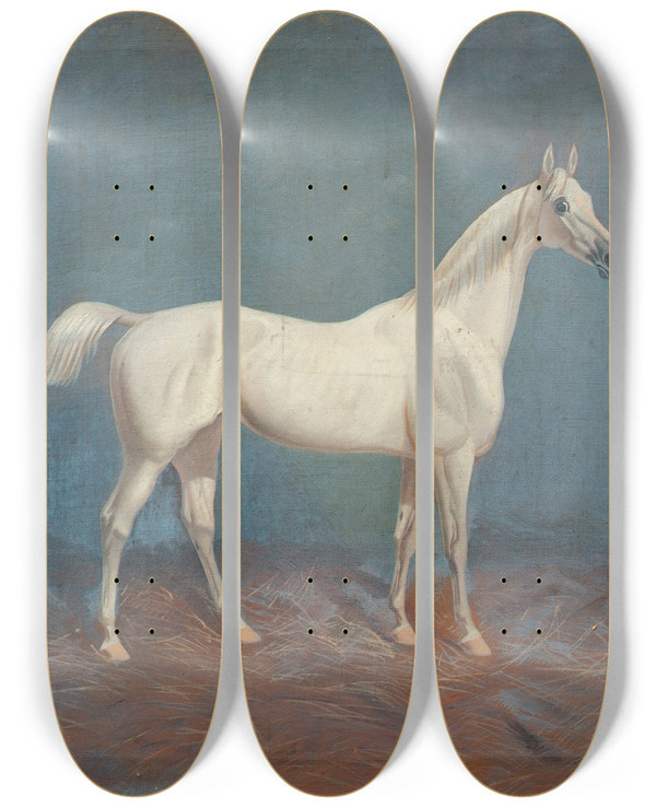 Triptych art skateboard deck of Hema A Groy Ein Schimmel by Hema A Groy