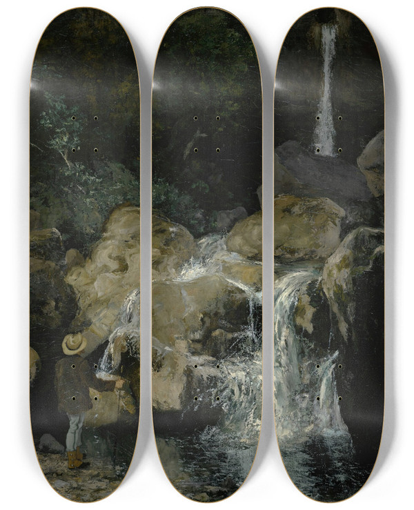 Triptych art skateboard deck of Aim Perret Hommage Gustave Courbet_2 by Aime Perret (1847-1927)
