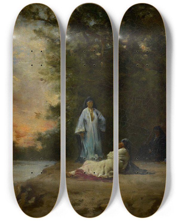 Triptych art skateboard deck of Eugne Fromentin Upper Egypt A Recollection by Eugene Fromentin (1820-1876)