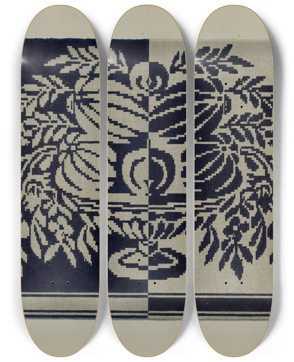 Triptych art skateboard deck of Arthur G Merkley Tyler Coverlet_2 by Arthur G Merkley