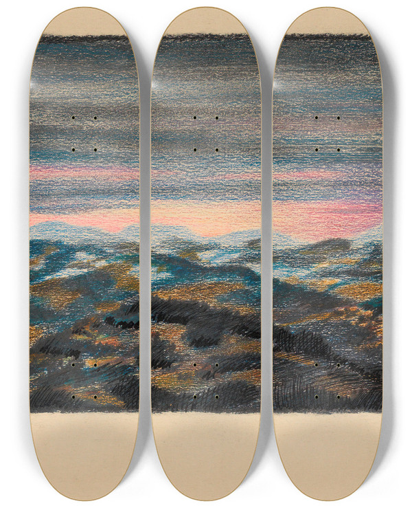 Triptych art skateboard deck of Karl Wiener Abend_2 by Karl Wiener (1901-1949)