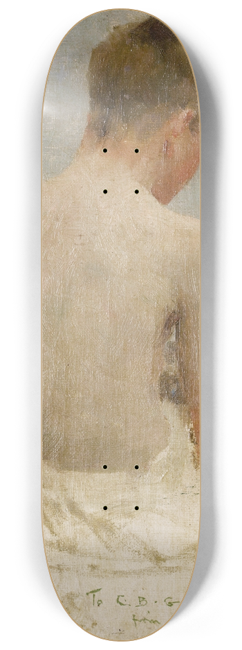 Henry Scott Tuke - Back of a boy bather 8.25 inch art skate deck