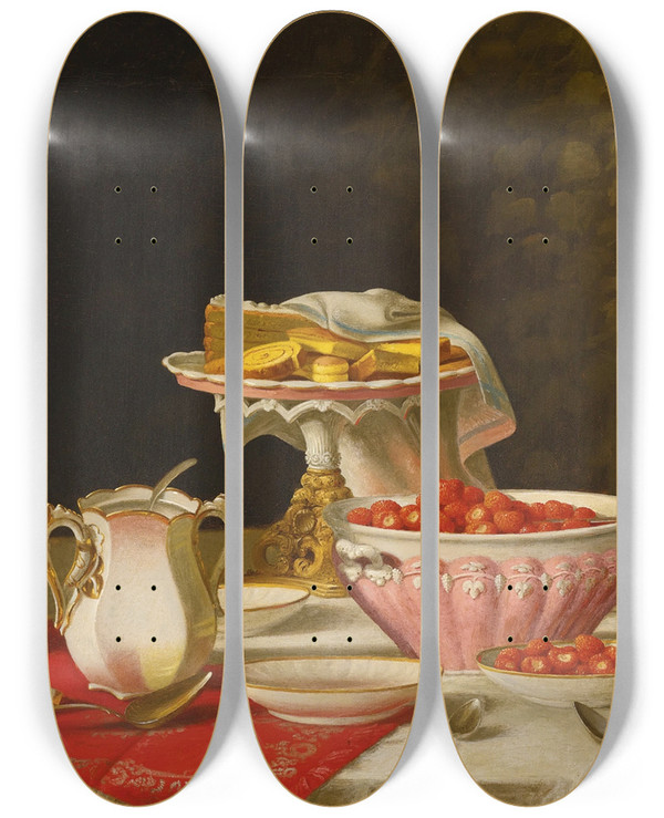 Triptych art skateboard deck of John F Francis The Dessert by John F Francis (1808-1886)