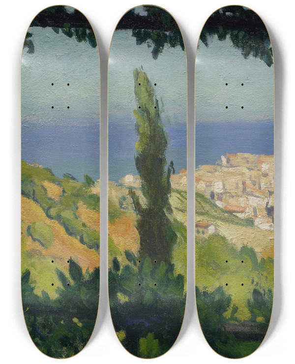 Triptych art skateboard deck of Albert Marquet Lt Alger by Albert Marquet (1875-1947)