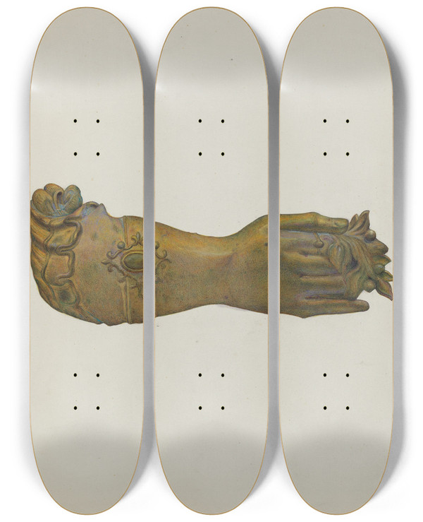 Triptych art skateboard deck of Harry Jennings Tieback_5 by Harry Jennings