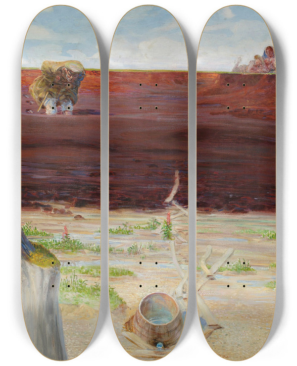 Triptych art skateboard deck of Jacek Malczewski My Life Left Section Of The Triptych by Jacek Malczewski (1854-1929)