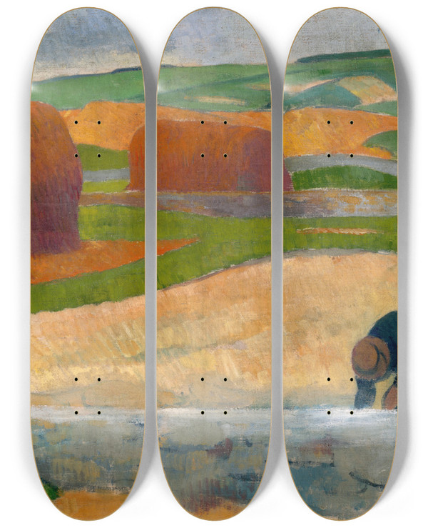 Triptych art skateboard deck of Paul Srusier Seaweed Gatherer by Paul Serusier (1864-1927)