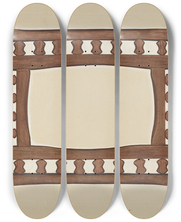Triptych art skateboard deck of James Drake Zoar Picture Frame by James Drake