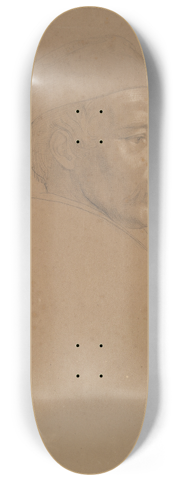 Alfred Rethel - Study of a MansHead 8.25 inch art skate deck