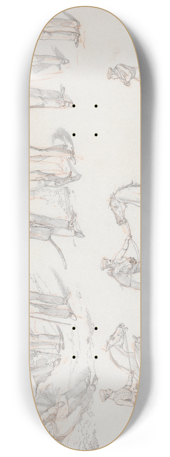 Henry Thomas Alken - Landscape Scenery, No. 13: Groups of Infantry and Army Horses 8.25 inch art skate deck