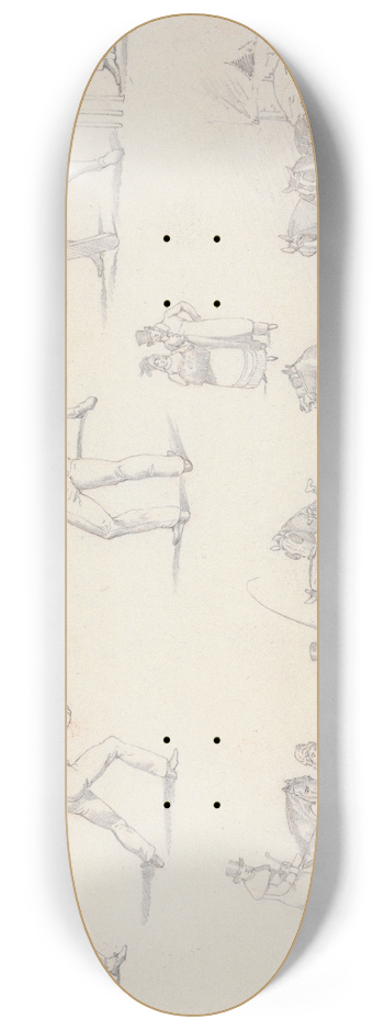 Henry Thomas Alken - Landscape Scenery, No. 7: Scenes of Cricket and a Waggoner With His Team 8.25 inch art skate deck