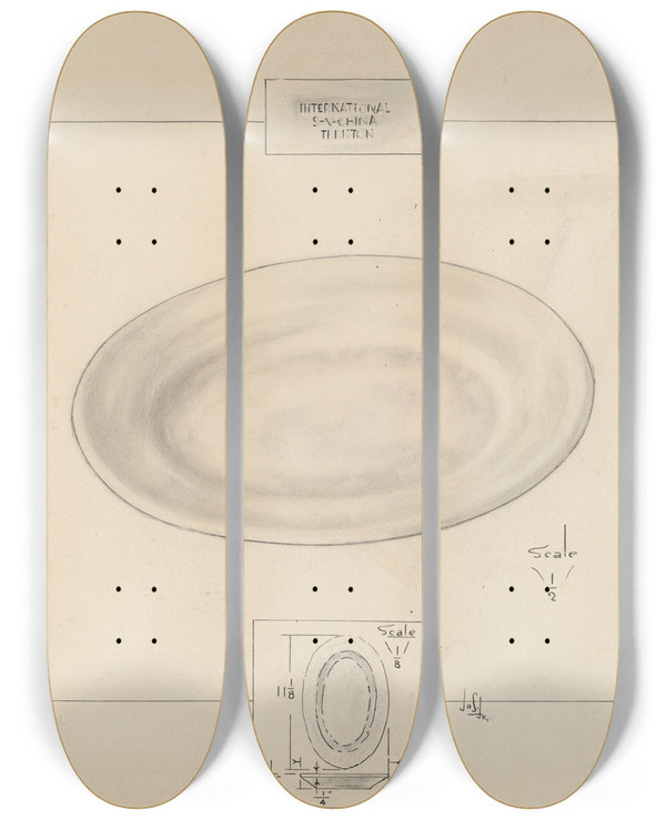Triptych art skateboard deck of Joseph Sudek Plate_1 by Joseph Sudek