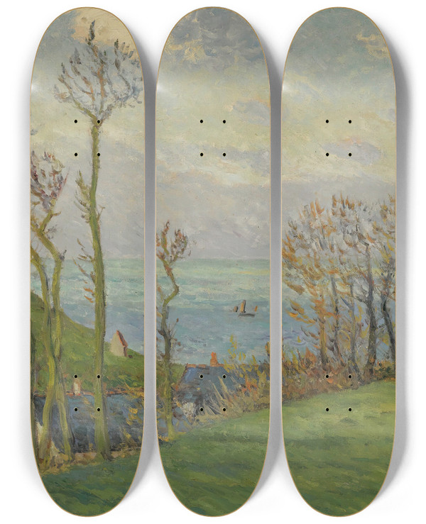 Triptych art skateboard deck of Maxime Maufra Le Vallon Vaucottessurmer by Maxime Maufra (1861-1918)