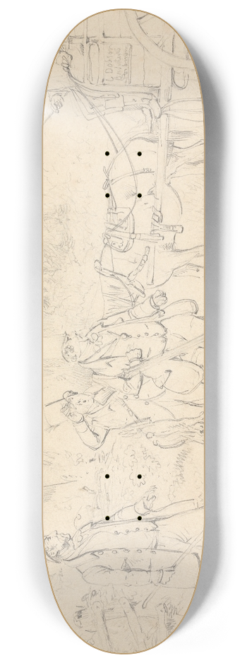 Henry Thomas Alken - Sporting Anecdotes: Sketch for The Sporting Butcher 8.25 inch art skate deck