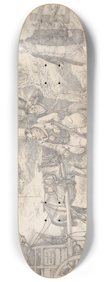 Henry Thomas Alken - Sporting Anecodotes: Drawing for the Soft-Gound Etching of The Sporting Butcher 8.25 inch art skate deck