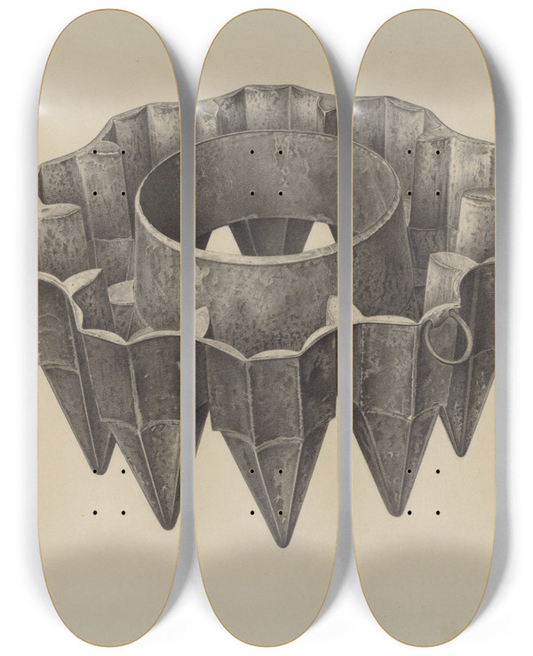 Triptych art skateboard deck of Amelia Tuccio Cake Mold by Amelia Tuccio (20-)