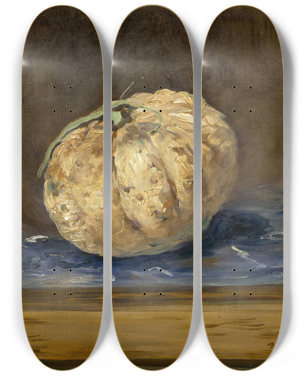 Triptych art skateboard deck of Douard Manet The Melon by douard Manet (1832-1883)