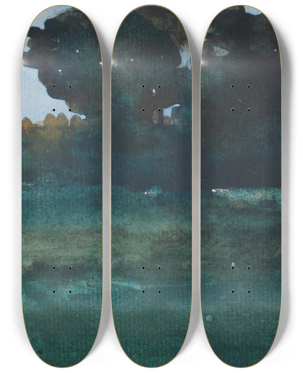 Triptych art skateboard deck of Arthur Melville Cornfield by Arthur Melville (1858-1904)