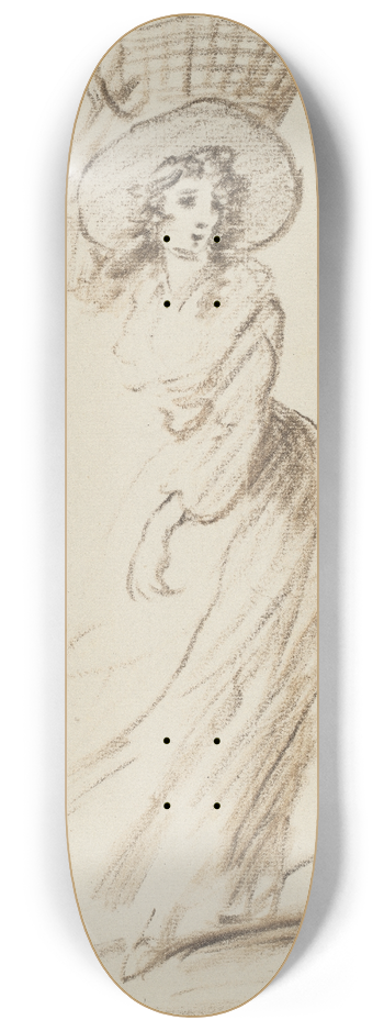 Henry William Bunbury - A Laundry Maid 8.25 inch art skate deck