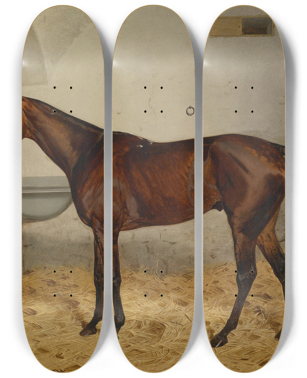 Triptych art skateboard deck of Emil Adam Mettalist by Emil Adam (1843-1924)