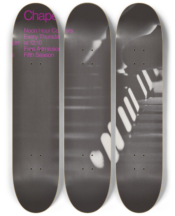 Triptych art skateboard deck of Dietmar Winkler Mit Chapel by Dietmar Winkler (1938)