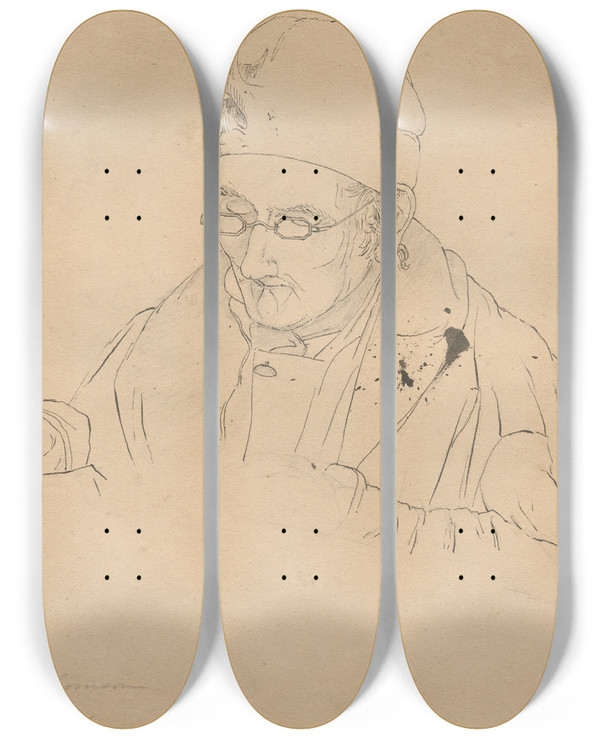 Triptych art skateboard deck of Frederic Edwin Church Alexander Thomson by Frederic Edwin Church (1826-1900)