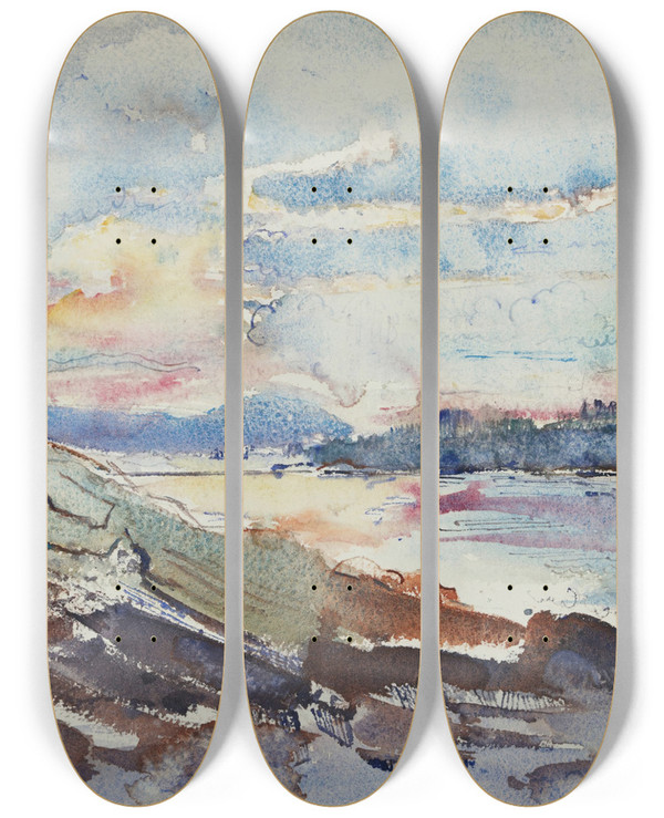 Triptych art skateboard deck of John Marin West Point Maine by John Marin (1870-1953)