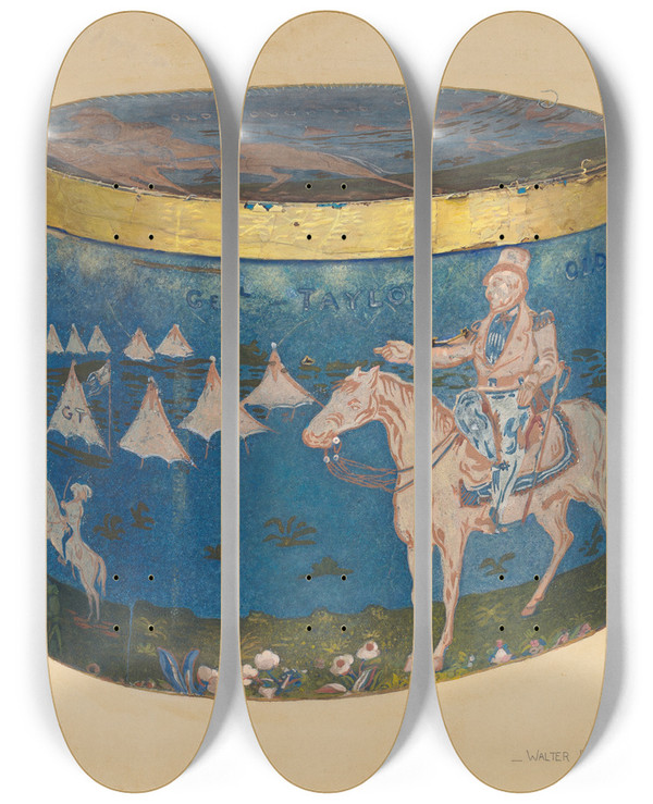 Triptych art skateboard deck of Walter Doran Bandbox_4 by Walter Doran