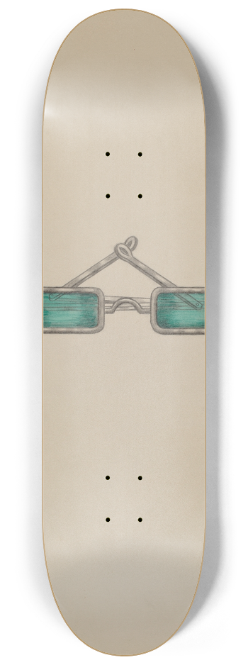 Herbert Marsh - Spectacles with Green Lenses 8.25 inch art skate deck