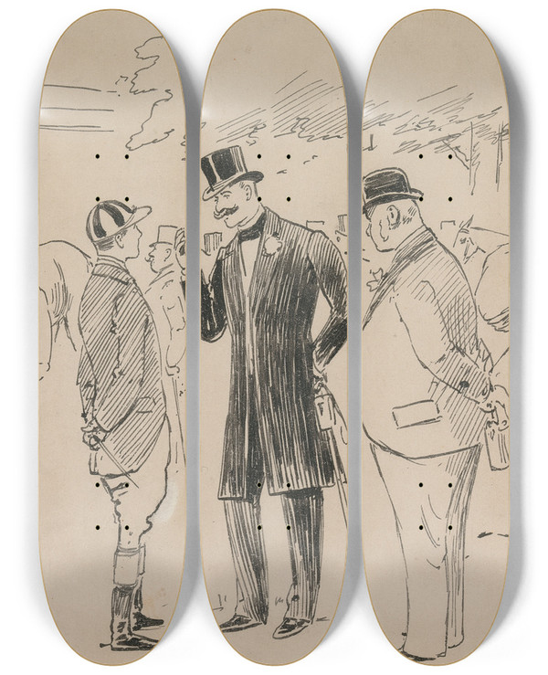 Triptych art skateboard deck of Philip William May Final Instructions by Philip William May