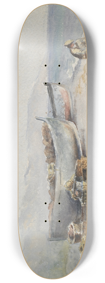 Hercules Brabazon Brabazon - Fishing boats on the shore 8.25 inch art skate deck