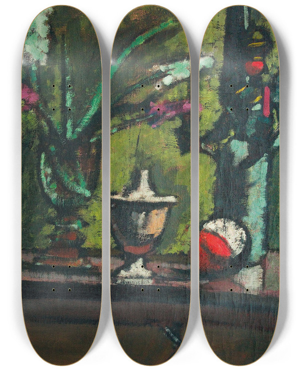 Triptych art skateboard deck of Anton Kerschbaumer Stillleben by Anton Kerschbaumer
