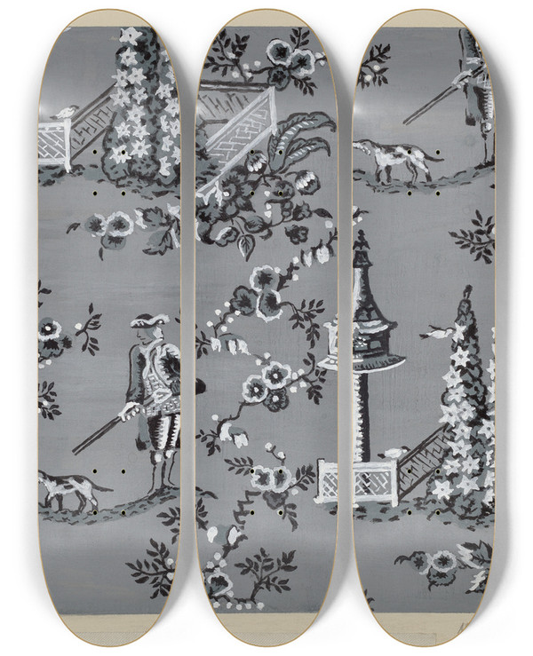 Triptych art skateboard deck of Moses Bank Wallpaper by Moses Bank