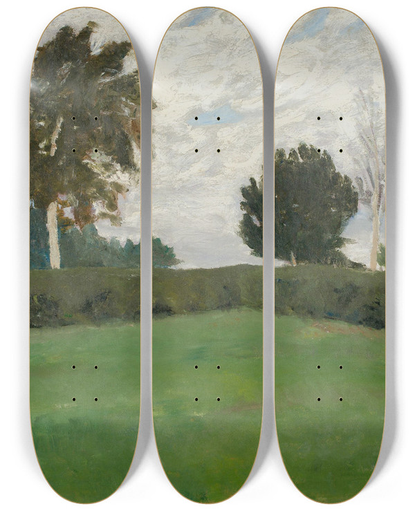 Triptych art skateboard deck of Paula Modersohnbecker Brnjes Garten by Paula Modersohn-Becker (1876-1907)