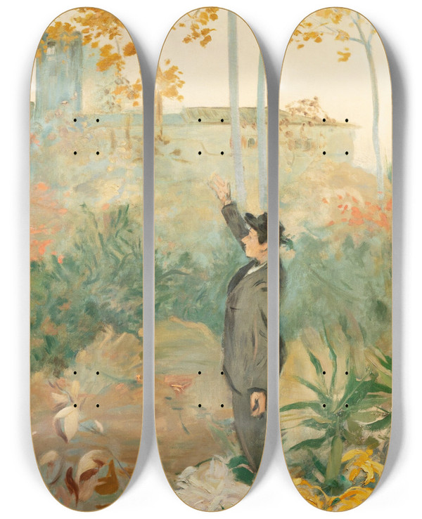 Triptych art skateboard deck of Ramn Casas At Sant Benet De Bages by Ramon Casas (1866-1932)