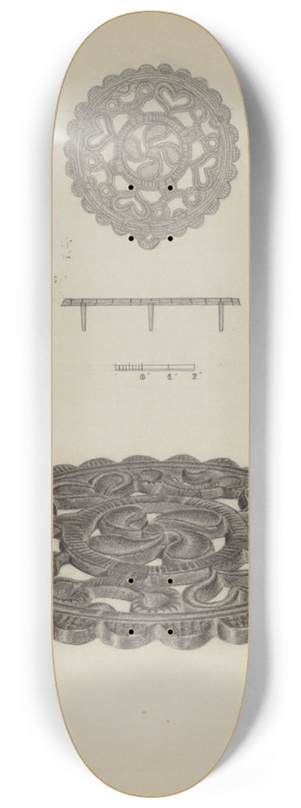 Herman Bader - Pa. German Trivet 8.25 inch art skate deck