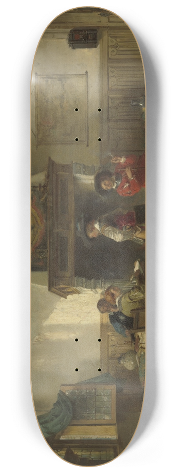 Herman Frederik Carel Ten Kate - Soldiers in a Guardsroom 8.25 inch art skate deck