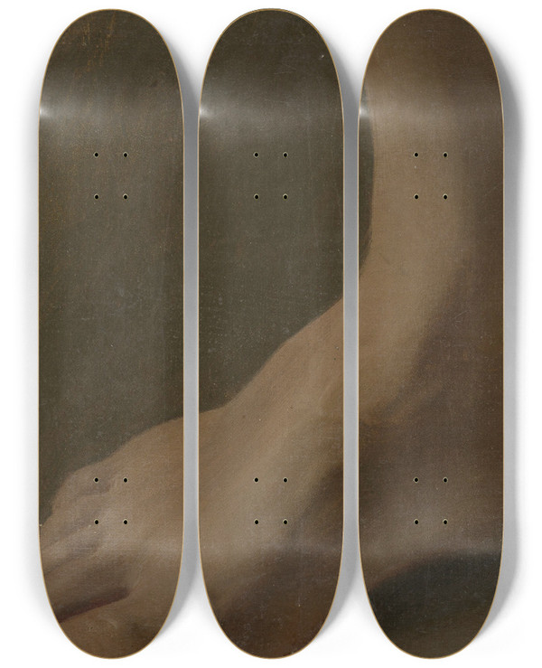 Triptych art skateboard deck of Simon Andreas Krausz A Right Foot by Simon Andreas Krausz (1760-1825)