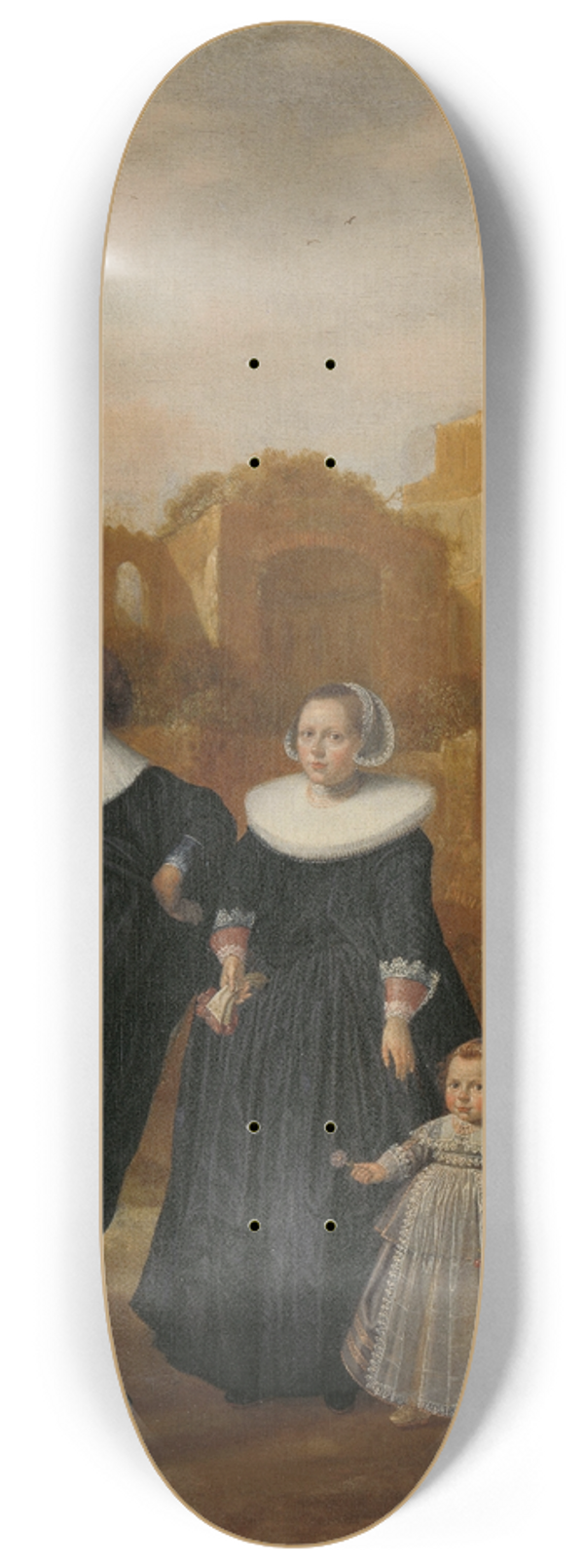 Herman Meynderts Doncker - Portrait of a Couple with their Child in a Landscape 8.25 inch art skate deck