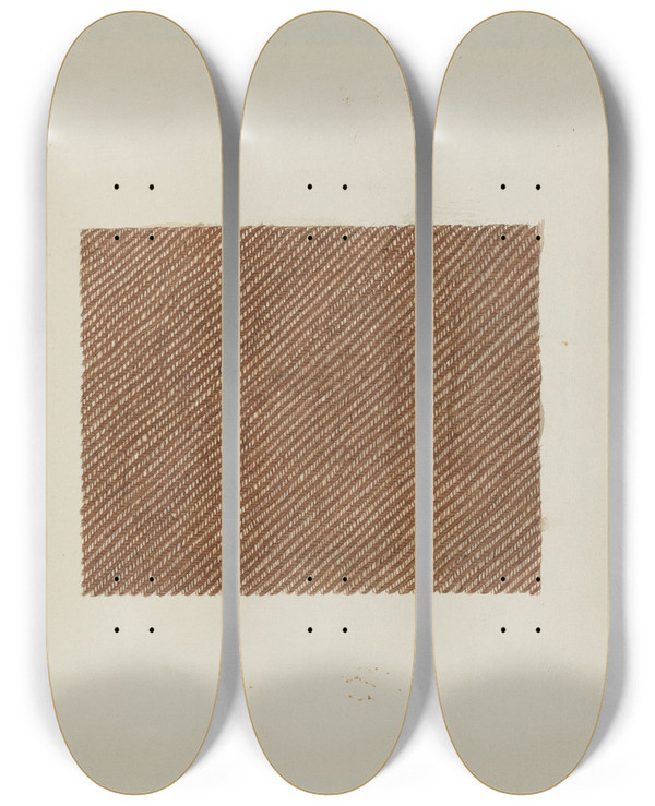 Triptych art skateboard deck of George Constantine Shaker Textile by George Constantine
