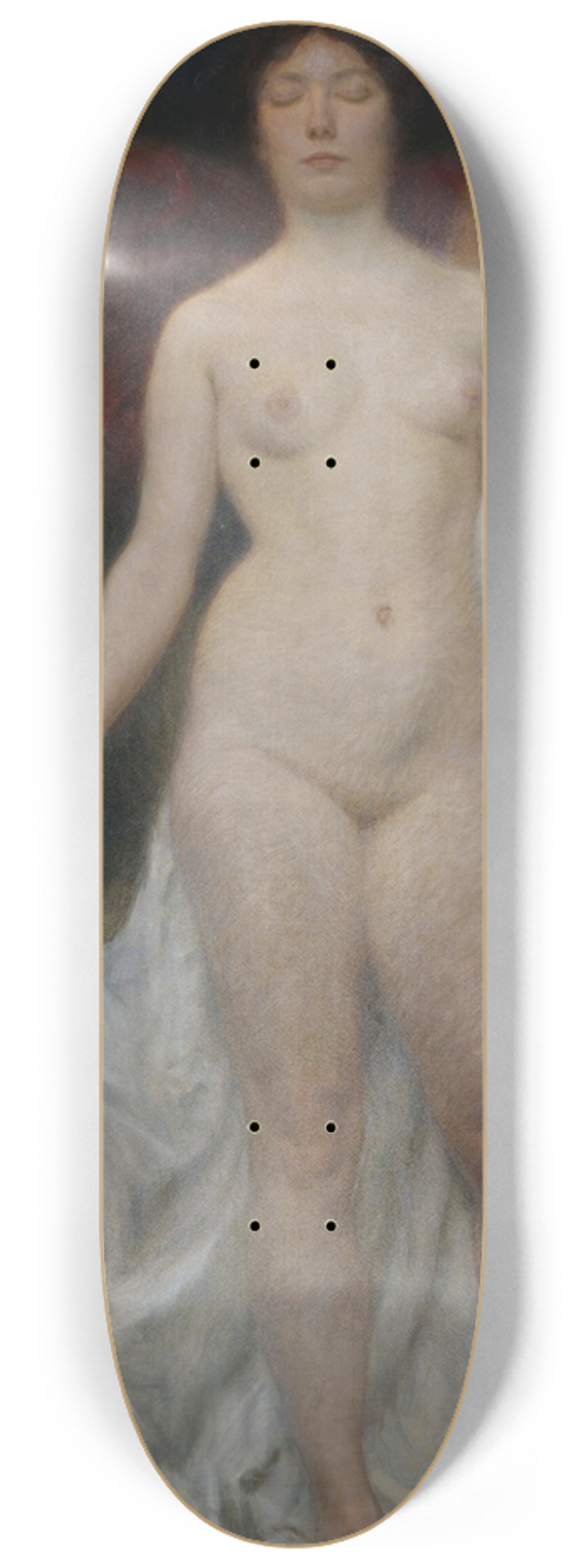 Hermann Behrens - Weiblicher Akt mit Tod als Vanitasallegorie 8.25 inch art skate deck