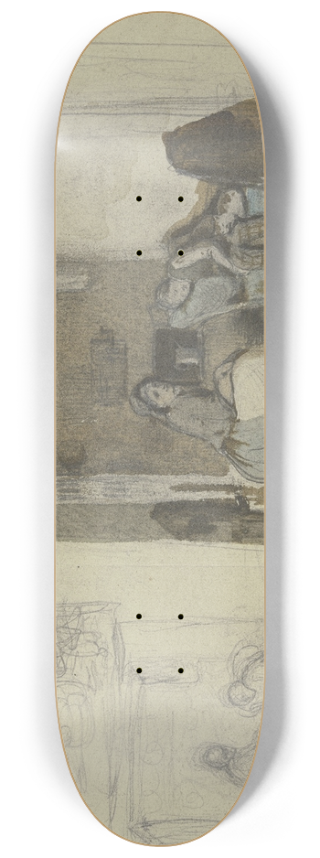 Hermann Gollner - Studienblatt; Familienszenen 8.25 inch art skate deck