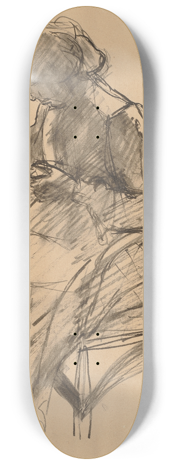 Hermann Lismann - Lesende Frau in einem Korbstuhl 8.25 inch art skate deck