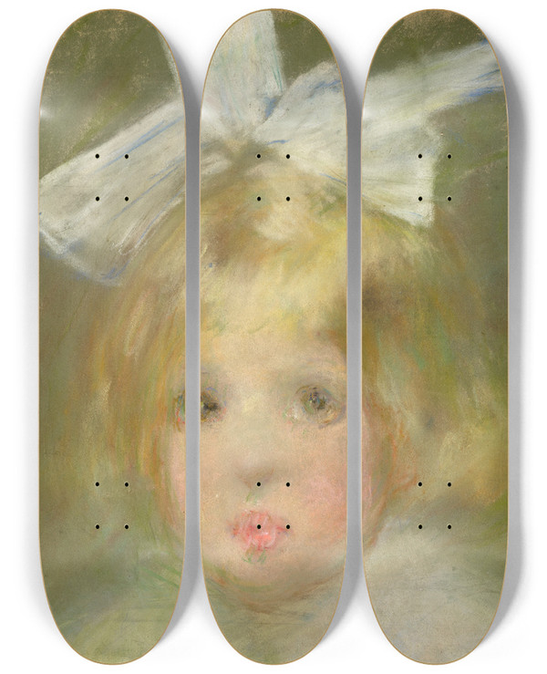 Triptych art skateboard deck of Alice Pike Barney Jane by Alice Pike Barney (1857-1931)