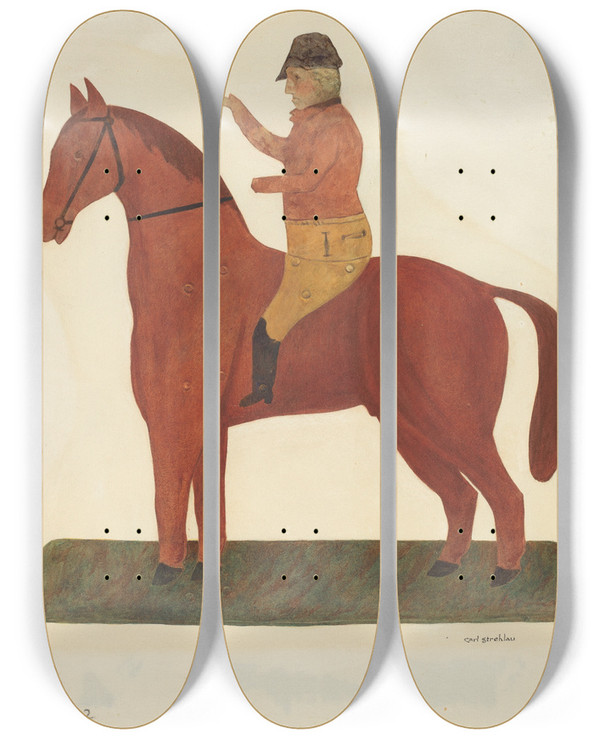 Triptych art skateboard deck of Carl Strehlau Weather Vane_1 by Carl Strehlau